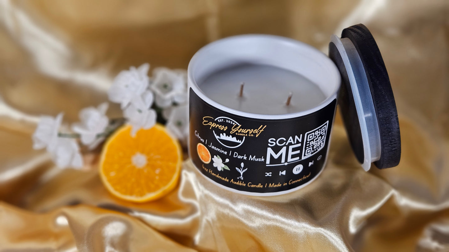 Citrus, Jasmine, Dark Musk Scented Candle