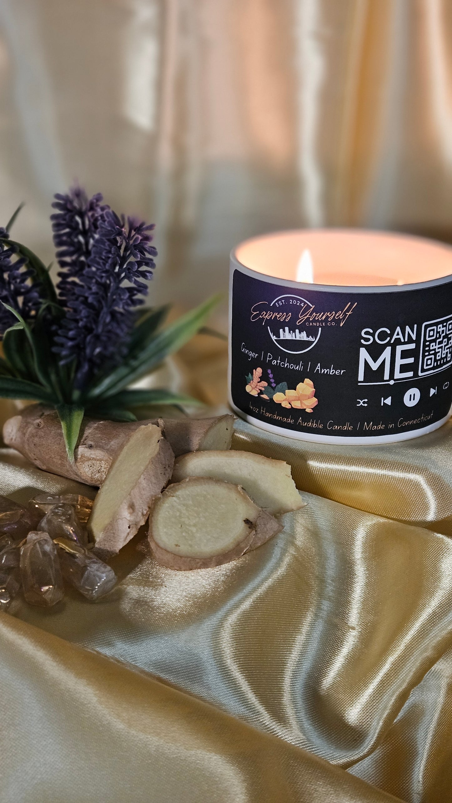 Patchouli scented Mini Messenger Candle