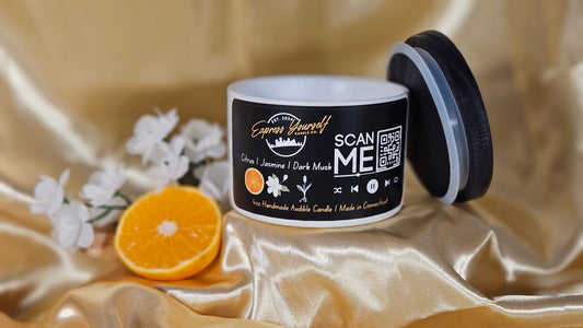 Citrus, Jasmine, Dark Musk Scented Candle