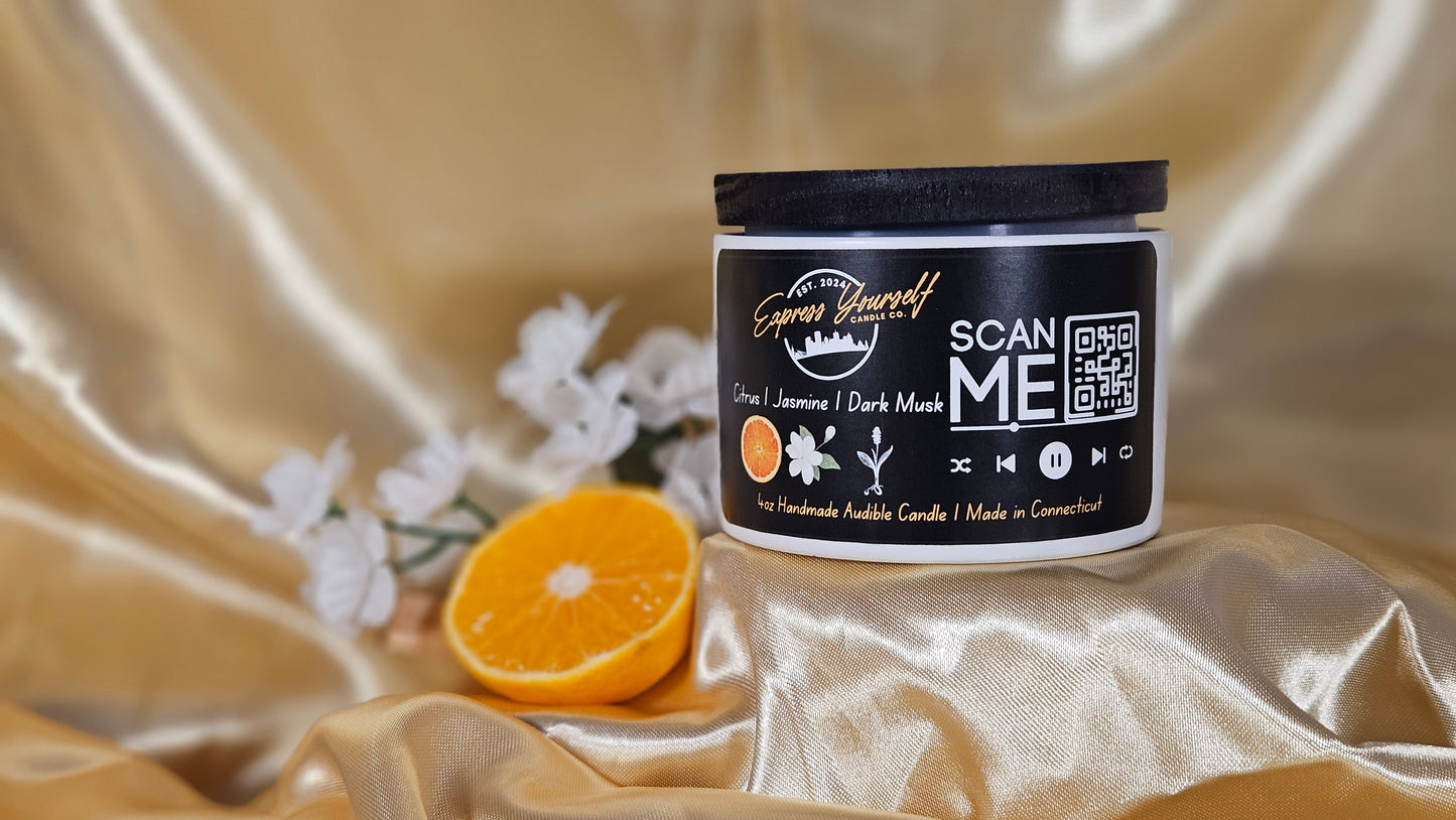 Citrus, Jasmine, Dark Musk Scented Candle