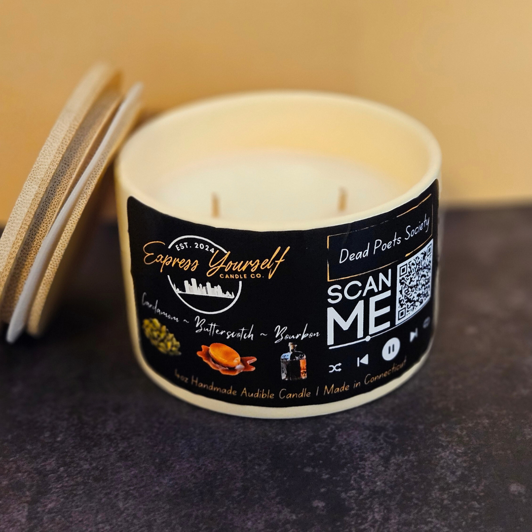 Bourbon Butterscotch Audio Poetry Luxury Candle
