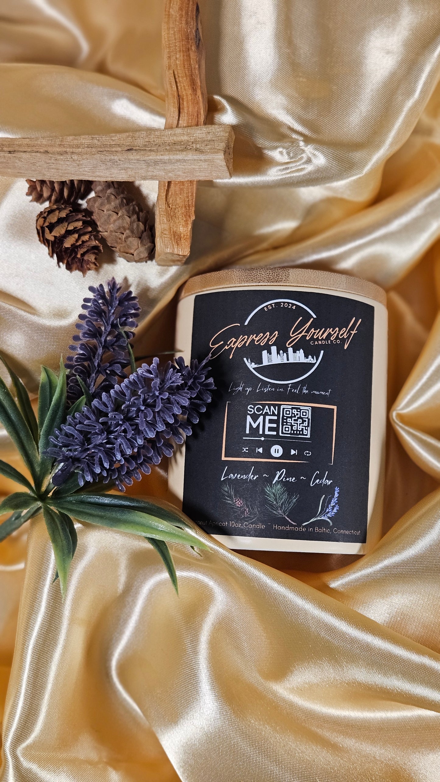 Lavender, Pine, Cedar Scented Candle by Express Yourself Candle Co