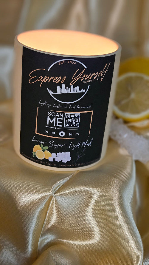 Lemon, Sugar, Light Musk Scented Candle by Express Yourself Candle Co