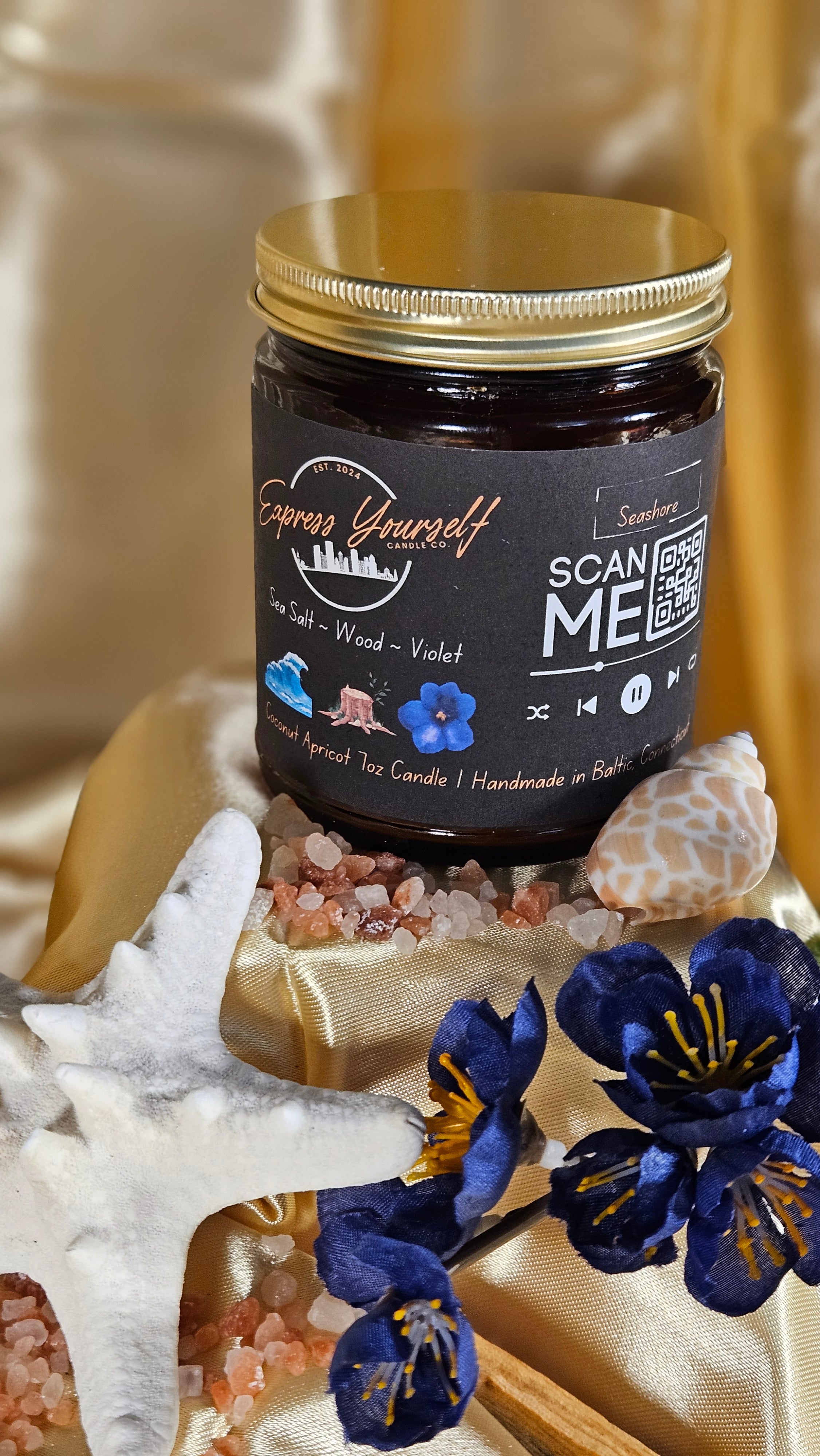 Ocean Breeze Coastal Soundscape Audio Candle Gift