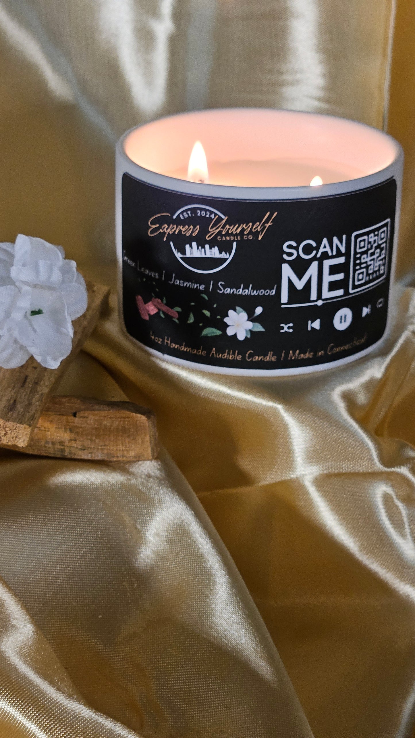 Wild honeysuckle, jasmine, and Sandalwood Scented Candle