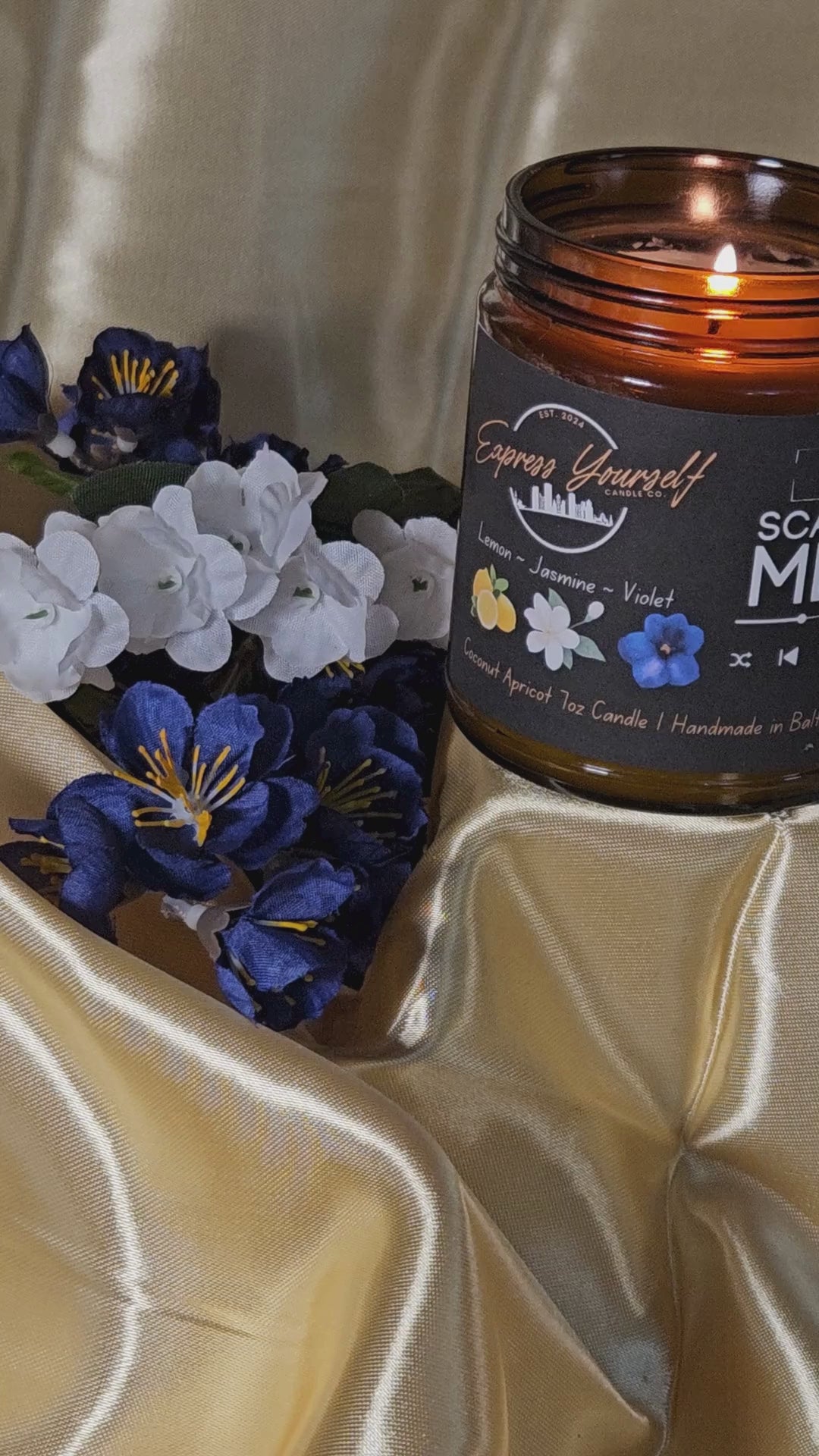 Handmade luxury jasmine honeysuckle scented candle