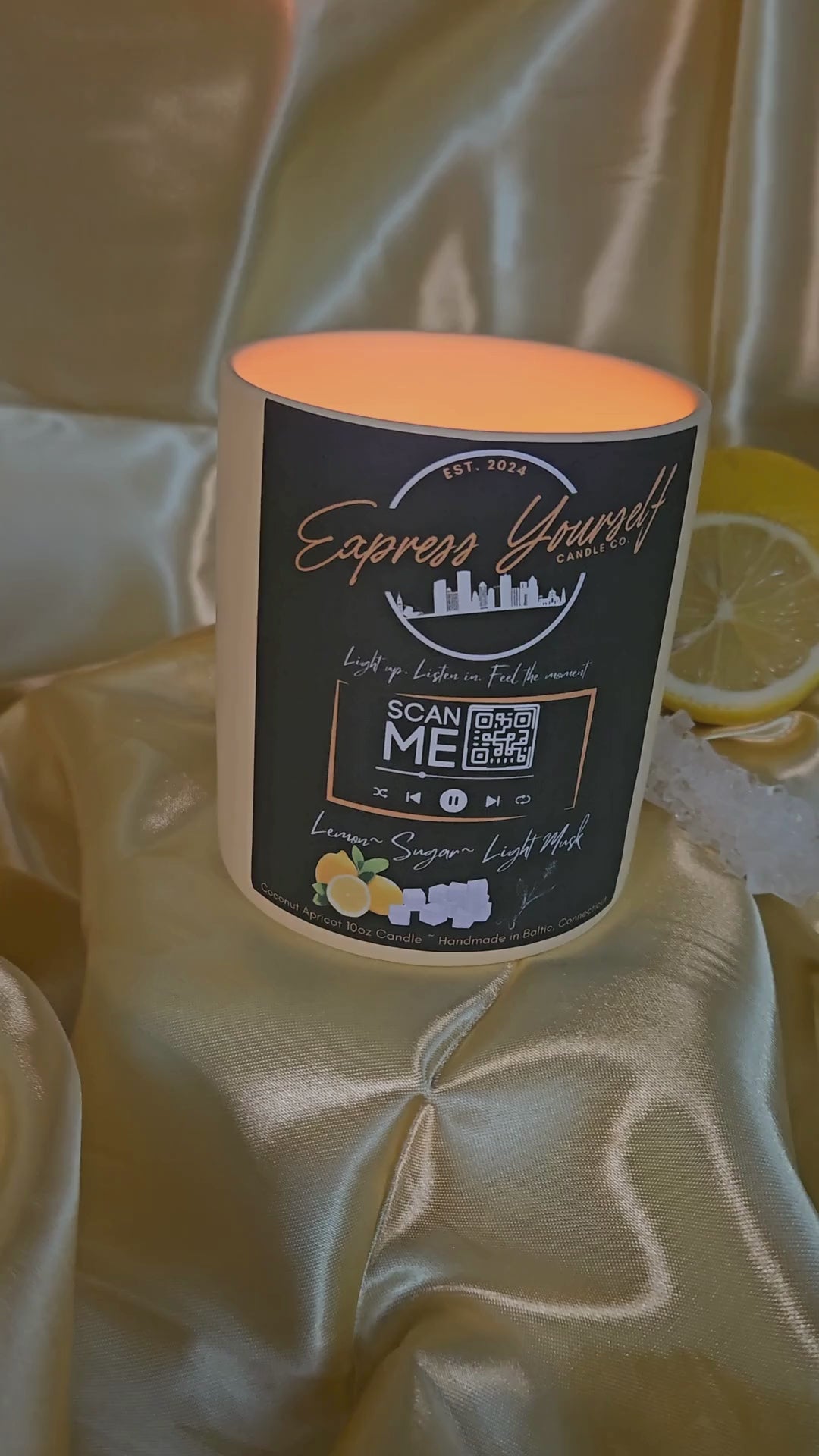 Lemon, Sugar, and Light Musk Scented Candle