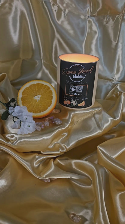 Orange, Gardenia, and Amber Scented Candle